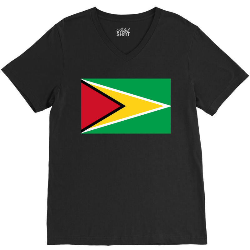 National Flag Of Guyana V-Neck Tee by DemetriusWatkinsSr | Artistshot