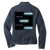 Glow Light Neon Light Background. Metaverse Or Futuristic Neon Design Ladies Denim Jacket | Artistshot