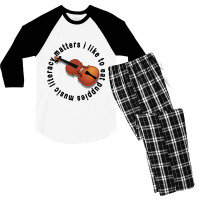 Music Literacy Matters I Like To Eat Puppies Men's 3/4 Sleeve Pajama Set | Artistshot