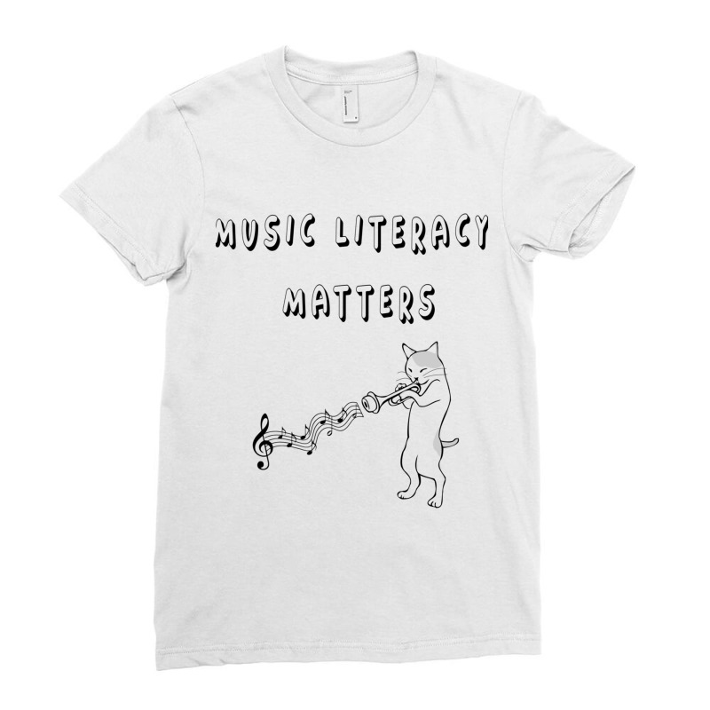 Music Literacy Matters I Like To Eat Puppies   1 Ladies Fitted T-Shirt by BENTILDAJOHNSON | Artistshot