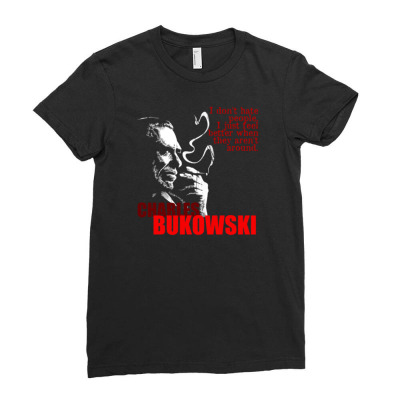 Charles Bukowski Ladies Fitted T-shirt Designed By Lyly