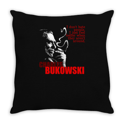 Charles Bukowski Throw Pillow Designed By Lyly