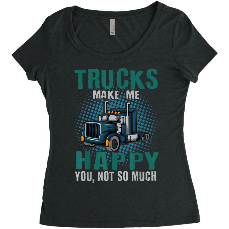 Truck Driver Trucker Truckie Lgv Driving Vehicle Teamster Women's Triblend Scoop T-shirt by MechelleMilliken | Artistshot