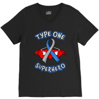 Type 1 Diabetes Superhero Awareness Gift Diabetic Boys Girls V-neck Tee | Artistshot