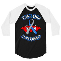 Type 1 Diabetes Superhero Awareness Gift Diabetic Boys Girls 3/4 Sleeve Shirt | Artistshot