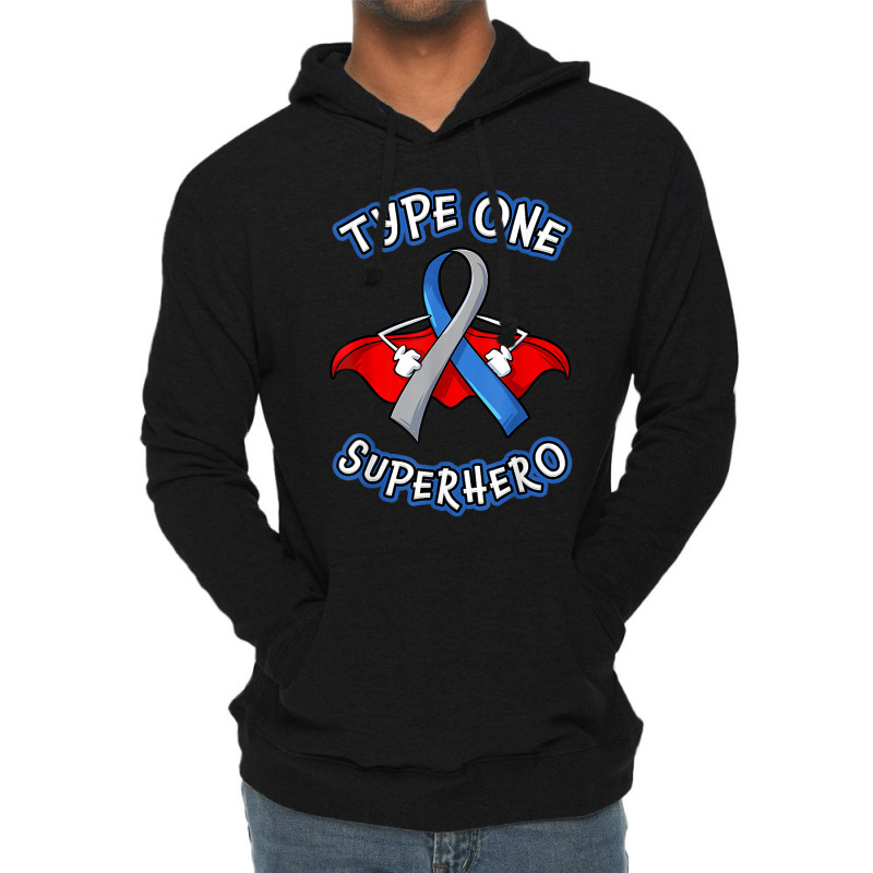 Type 1 Diabetes Superhero Awareness Gift Diabetic Boys Girls Lightweight Hoodie by NormMoskop | Artistshot