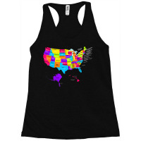 United States Map With States And Capital Cities Racerback Tank | Artistshot