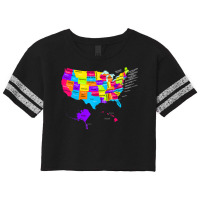 United States Map With States And Capital Cities Scorecard Crop Tee | Artistshot