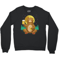 Bear T  Shirt Bear Drinking Beer Camp Fire Outdoor Funny Animal T  Shi Crewneck Sweatshirt | Artistshot