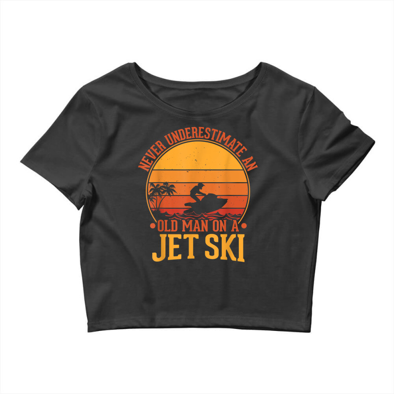 Vintage Water Jet Ski Fun Beach For Men, Retro Jet Ski Crop Top by NormMoskop | Artistshot