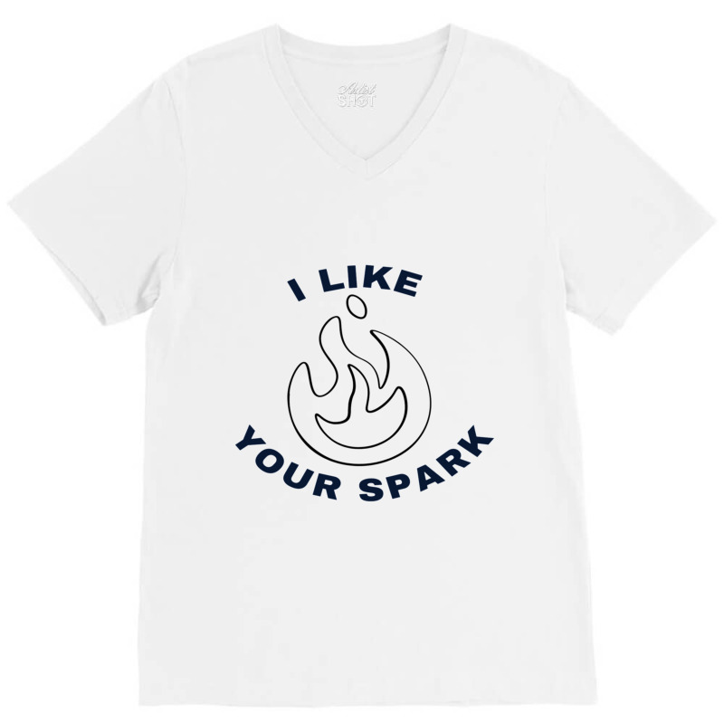 I Like Your Spark, Howls Moving Castle, Calcifer V-Neck Tee by JOHNCOLLIER | Artistshot