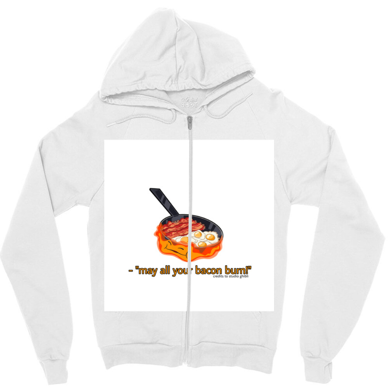 May All Your Bacon Burnquot Calcifer Zipper Hoodie by JOHNCOLLIER | Artistshot