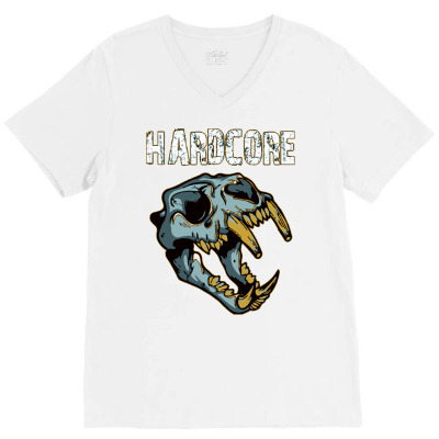 Hardcore T Shirt V-neck Tee Designed By Bluebubble