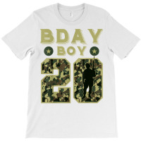 Birthday Boy 20 Camouflage Bday Party Soldier Military 20th T Shirt T-shirt | Artistshot