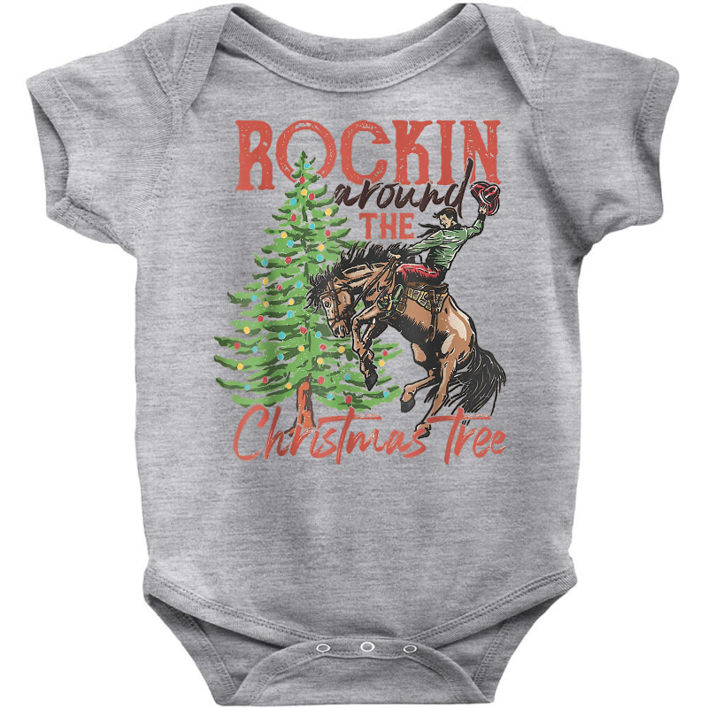 Rocking Around The Christmas Tree Christmas Cowboy Horse T Shirt Baby Bodysuit by gehnhe | Artistshot