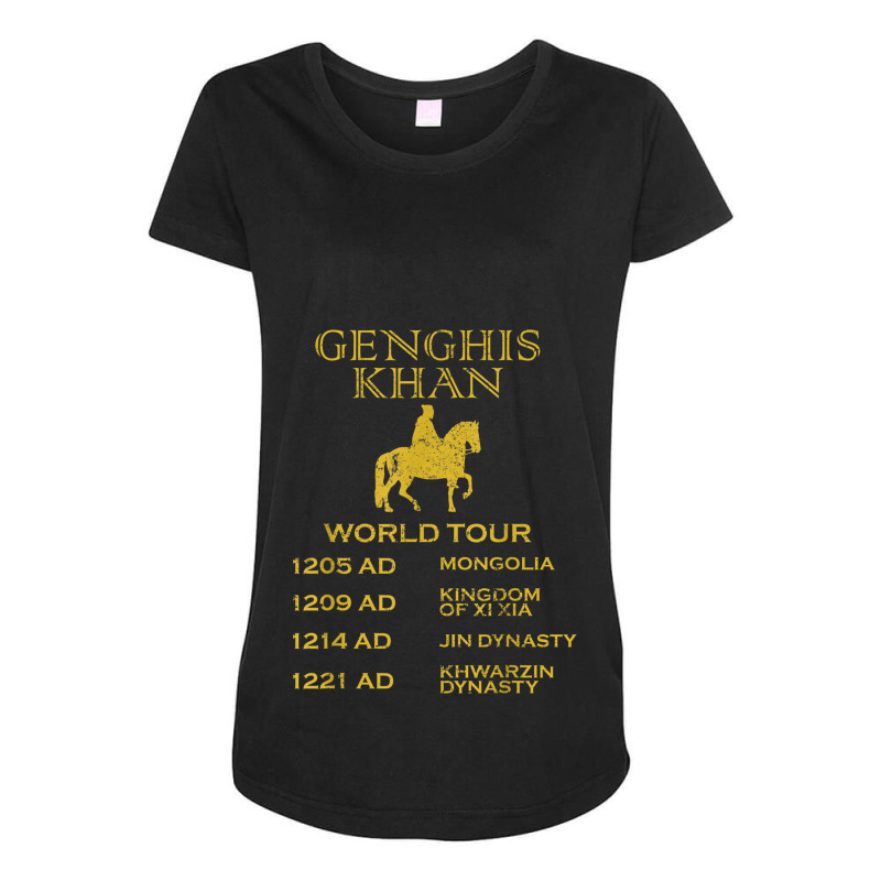 Genghis Khan World Tour Historic Mongol Gift Maternity Scoop Neck T-shirt by FionaMciver | Artistshot