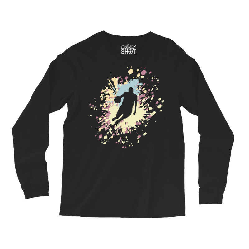 Basketball Paint Splash T  Shirt Basketball Point Guard Color Splash T Long Sleeve Shirts by pumpkinslanguid | Artistshot