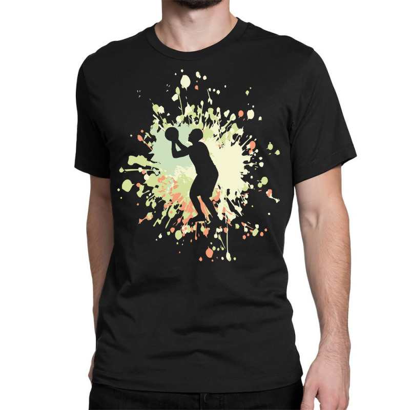 Basketball Paint Splash T  Shirt Basketball Ready To Score Color Splas Classic T-shirt by pumpkinslanguid | Artistshot