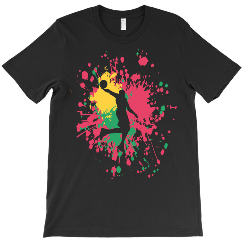 Basketball Paint Splash T  Shirt Basketball Center Dunk Color Splash T T-Shirt by pumpkinslanguid | Artistshot