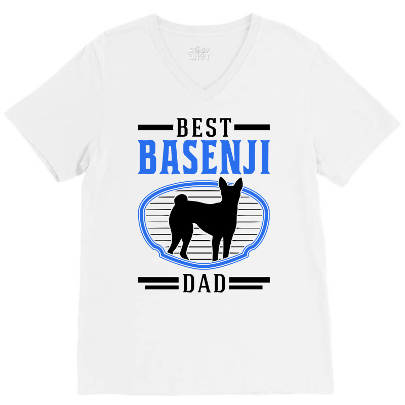 Basenji T  Shirt Best Basenji Dad Congo Terrier T  Shirt (1) V-Neck Tee by pumpkinslanguid | Artistshot