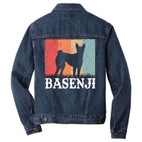 Basenji T  Shirt Basenji Retro Congo Terrier Vintage T  Shirt (1) Men Denim Jacket | Artistshot