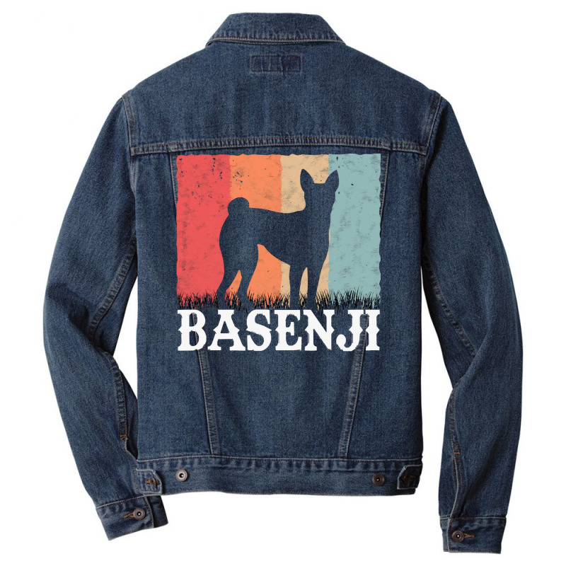 Basenji T  Shirt Basenji Retro Congo Terrier Vintage T  Shirt (1) Men Denim Jacket by pumpkinslanguid | Artistshot