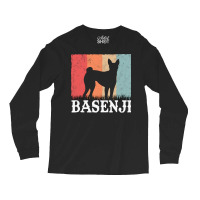 Basenji T  Shirt Basenji Retro Congo Terrier Vintage T  Shirt (1) Long Sleeve Shirts | Artistshot