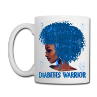 Black Woman Afro African Type 1 Diabetes Warrior Ribbon Blue T Shirt Coffee Mug | Artistshot