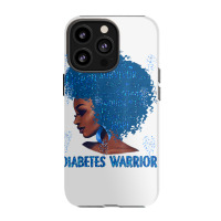 Black Woman Afro African Type 1 Diabetes Warrior Ribbon Blue T Shirt Iphone 13 Pro Case | Artistshot