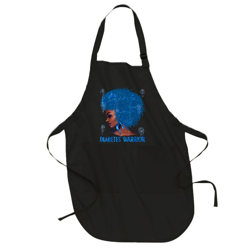 Black Woman Afro African Type 1 Diabetes Warrior Ribbon Blue T Shirt Full-length Apron | Artistshot