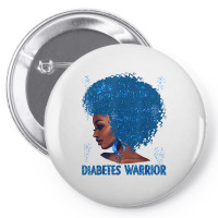 Black Woman Afro African Type 1 Diabetes Warrior Ribbon Blue T Shirt Pin-back Button | Artistshot