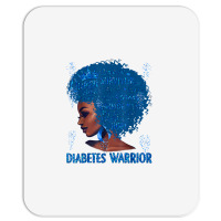 Black Woman Afro African Type 1 Diabetes Warrior Ribbon Blue T Shirt Mousepad | Artistshot