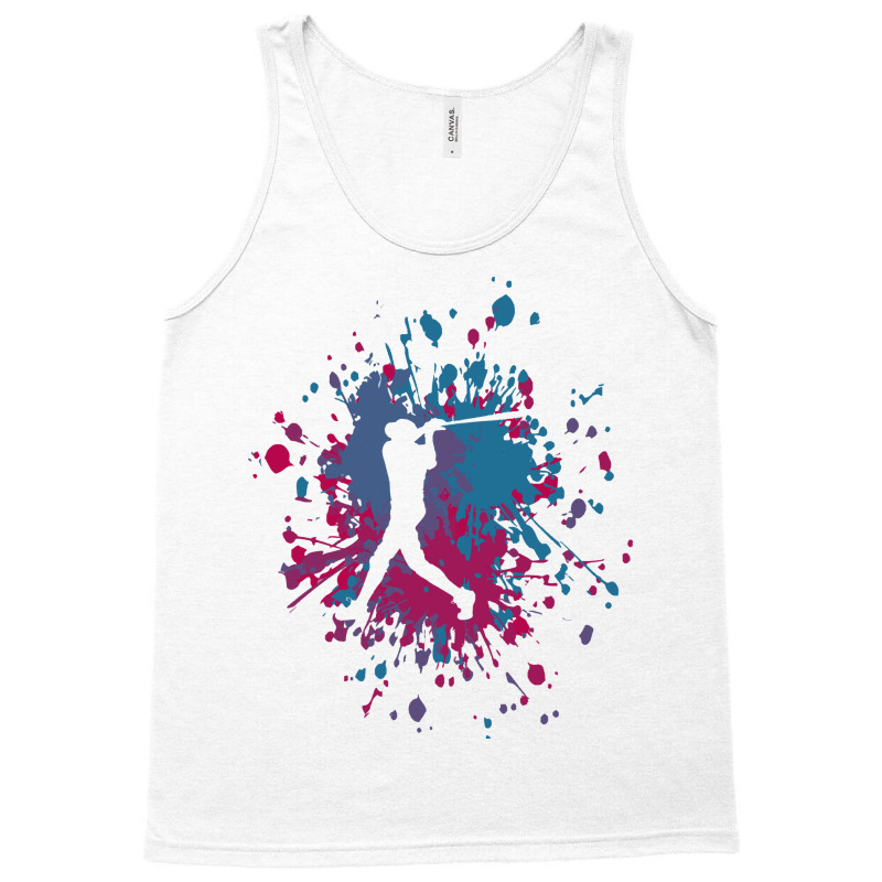 Baseball Paint Splash T  Shirt Baseball Player Hitter Color Splash T Tank Top by pumpkinslanguid | Artistshot