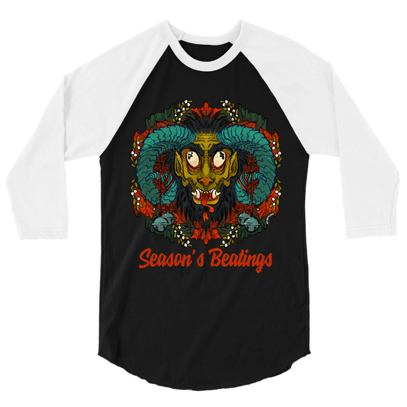 Season’s Beatings Krampus 3/4 Sleeve Shirt by ROBERTPENNINGTON | Artistshot