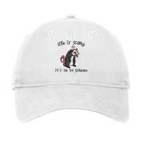 Life Is Scary It's Ok To Scream Funny Possum Screaming Meme T Shirt Adjustable Cap | Artistshot