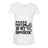 Cat Naptime Is My Happy Hour Maternity Scoop Neck T-shirt | Artistshot