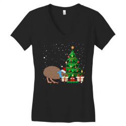 kiwi bird christmas for dark Women's V-Neck T-Shirt | Artistshot