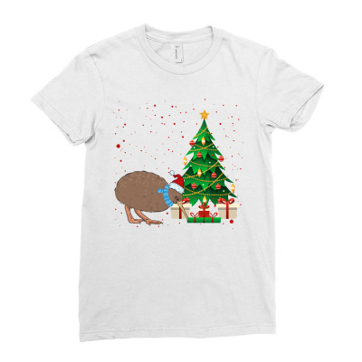 Kiwi Bird Christmas For Light Ladies Fitted T-shirt Designed By Sengul
