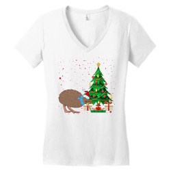 kiwi bird christmas for light Women's V-Neck T-Shirt | Artistshot