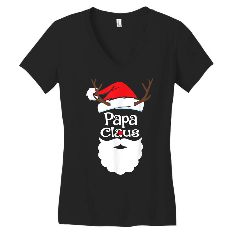 Papa Claus Christmas Pajama Family Matching Xmas Light T Shirt Women's V-Neck T-Shirt by rowenapas5d | Artistshot