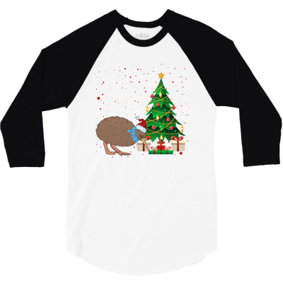 Kiwi Bird Christmas For Light 3/4 Sleeve Shirt Designed By Sengul