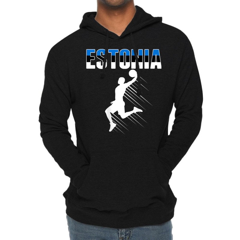 Proud Estonia Basketball Fans Jersey   Estonian Flag Baller T Shirt Lightweight Hoodie | Artistshot