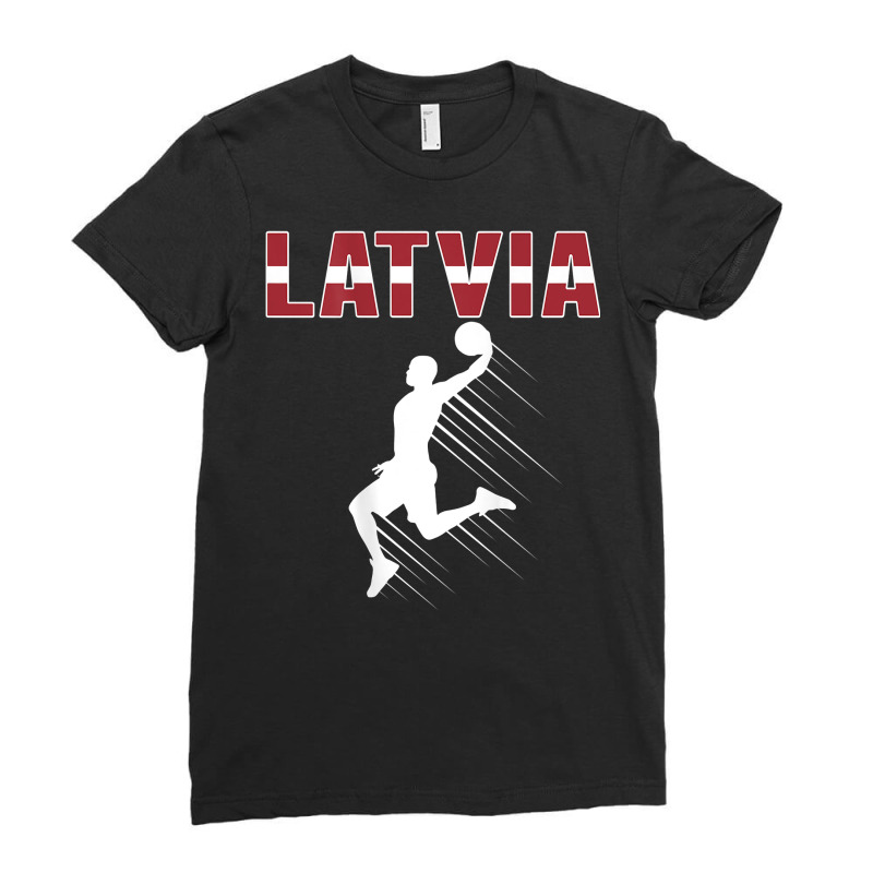 Proud Latvia Basketball Fans Jersey Latvian Flag Baller Team T Shirt Ladies Fitted T-Shirt by rowenapas5d | Artistshot