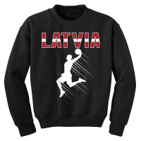 Proud Latvia Basketball Fans Jersey Latvian Flag Baller Team T Shirt Youth Sweatshirt | Artistshot