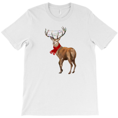 Santa Reindeer For Light T-shirt Designed By Zeynep Utlu