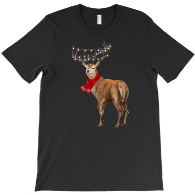 Santa Reindeer For Dark T-shirt Designed By Zeynep Utlu