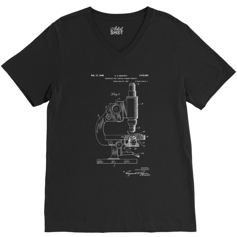 Microscope Patent V-neck Tee | Artistshot