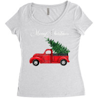 Vintage Wagon Merry Christmas   Tree On Car Xmas Vacation Zip Hoodie Women's Triblend Scoop T-shirt | Artistshot