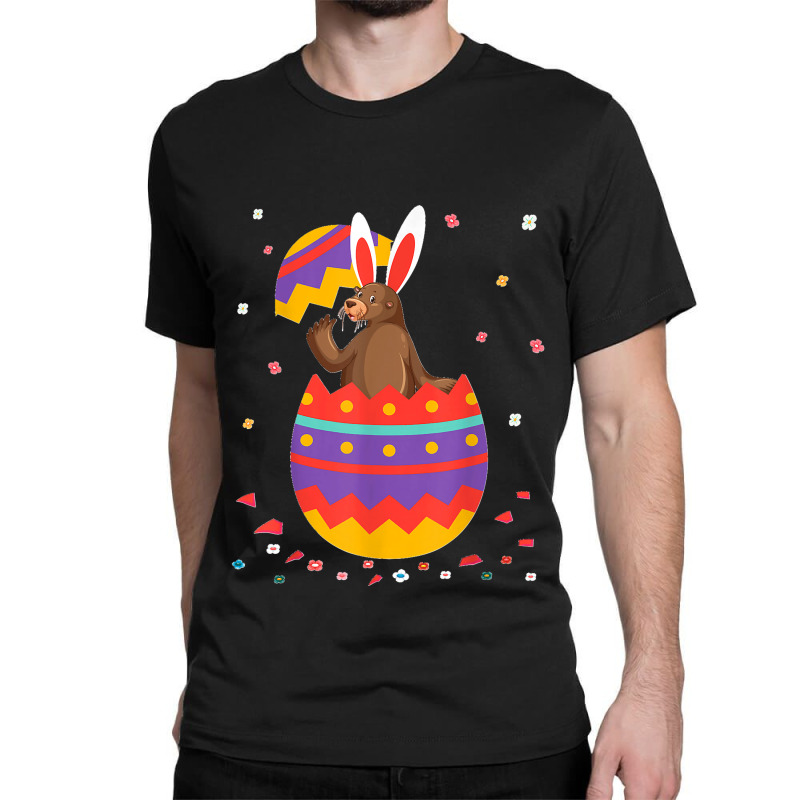 Bunny Ears Eggs Costume Cute Easter Day Graphic Sea Lion Classic T-shirt by ROGERWILLIAMWARD | Artistshot