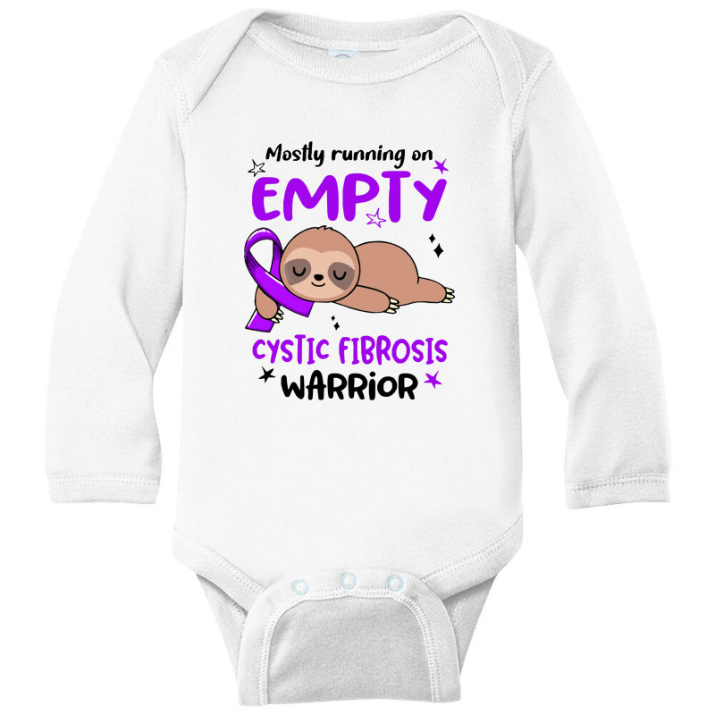 Cystic Fibrosis Awareness   Mostly Running On Empty Cystic Fibr Long Sleeve Baby Bodysuit by jimmymarquita | Artistshot